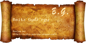 Beitz György névjegykártya